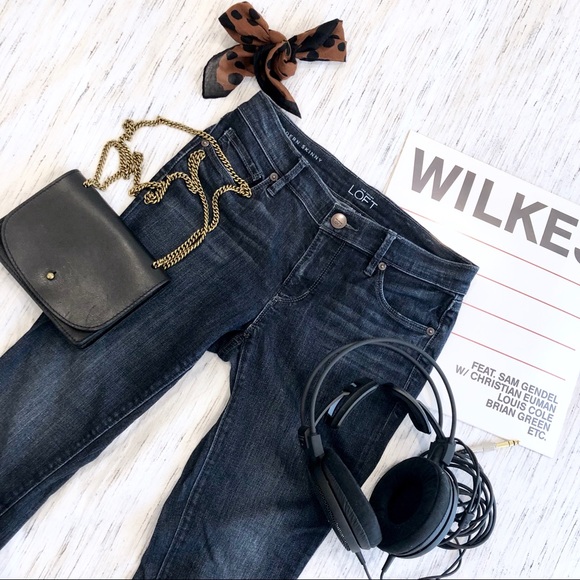 Loft Modern Skinny Ankle Zip Jeans Size 26P /2P - Picture 2 of 7